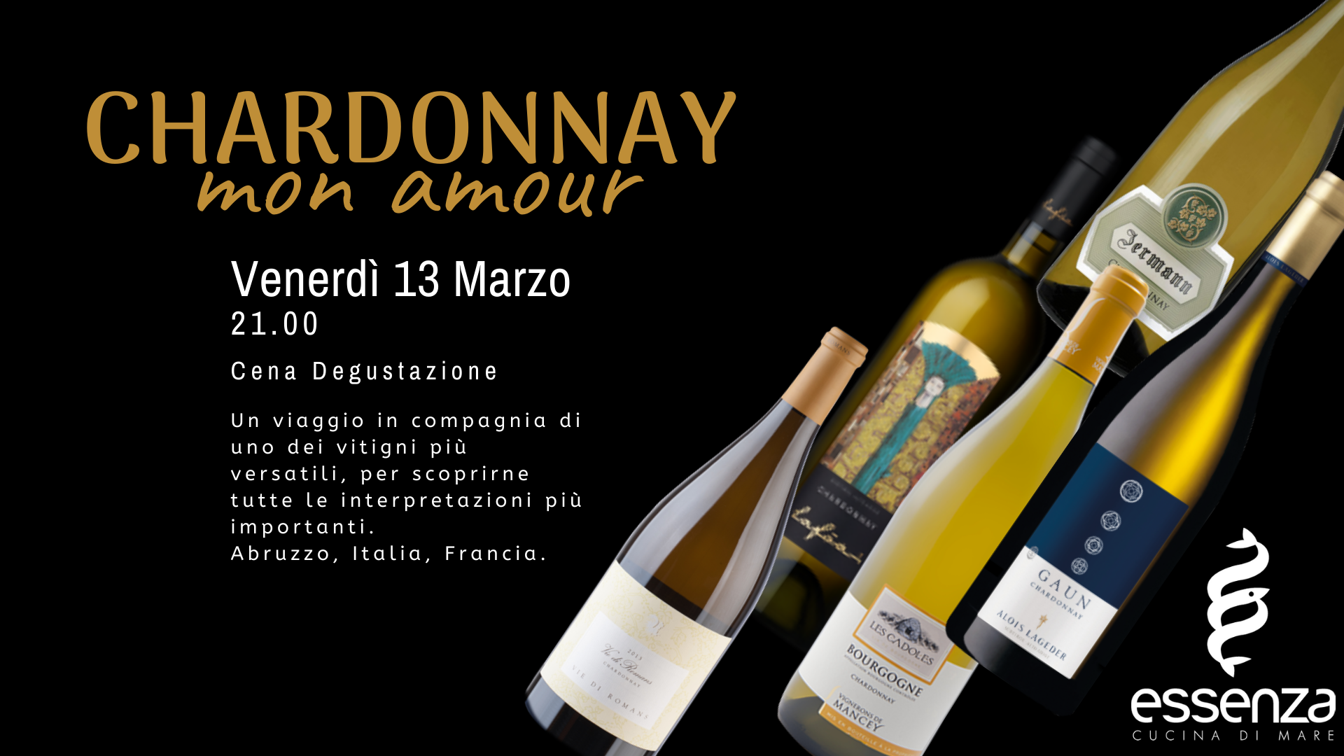 Chardonnay Mon Amour – Cena Degustazione alla Cieca – Venerdì 13 Marzo